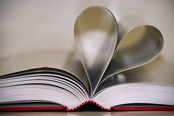 book leafs folded into heart