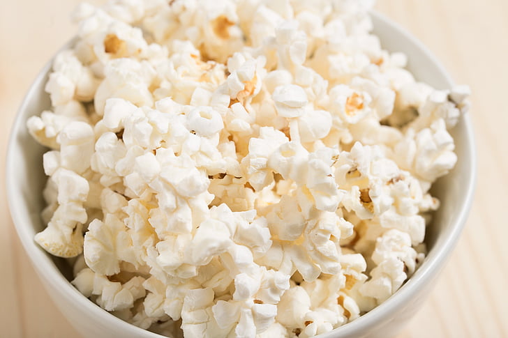 popcorn in white bowl