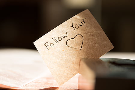 closeup photo of follow your heart printing paper