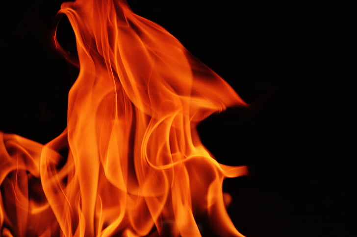 close-up photo of orange fire