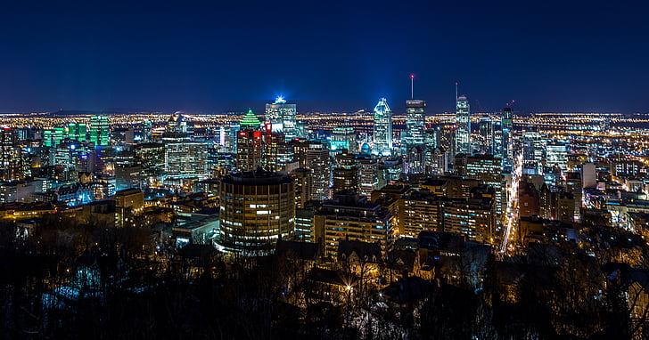 bird's eye view of city at night