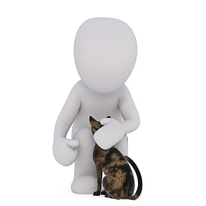 white avatar touching brown tortoiseshell cat