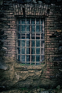 window on bricked house