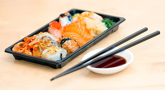 Japanese food on table