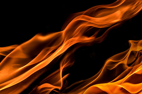 burning flame on black background