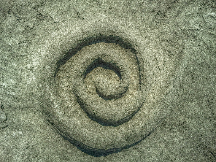 spiral, sand, grey, nature, backgrounds, abstract
