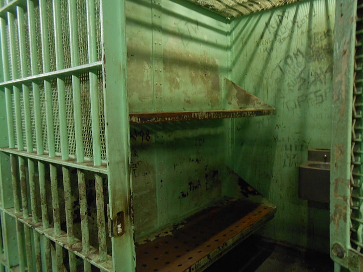 green prison cell opened