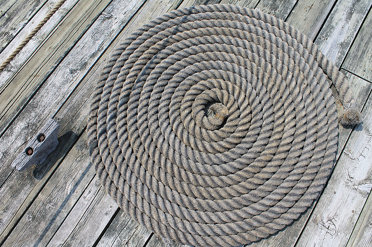 round brown rope on brown pallet surface