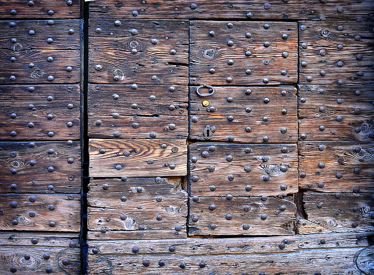 shallow focus photography of brown wooden hidden door