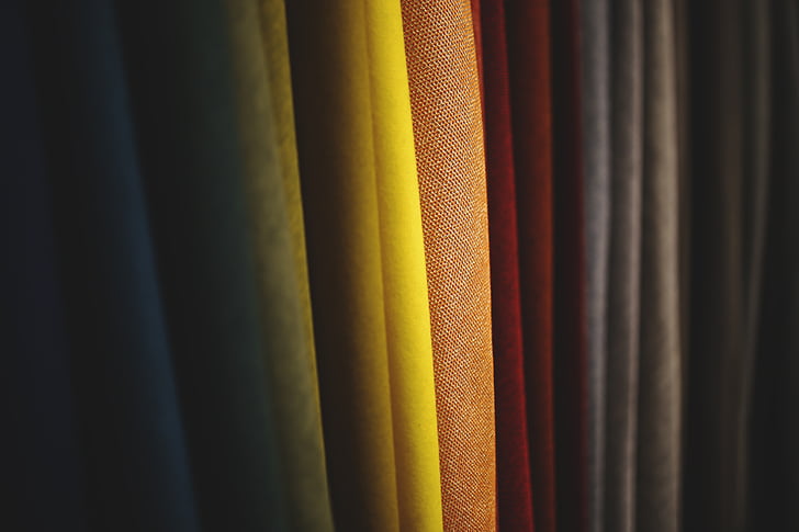 fabric, color, colorful, orange, yellow, red