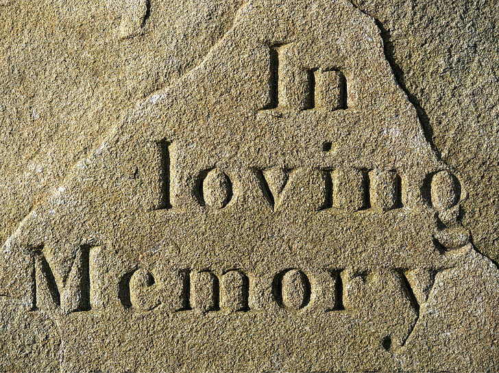 gray concrete with engrave in loving memory