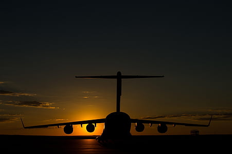 plane during golden hour