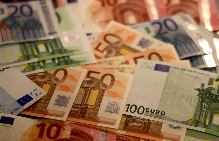stack of assorted Euro banknotes