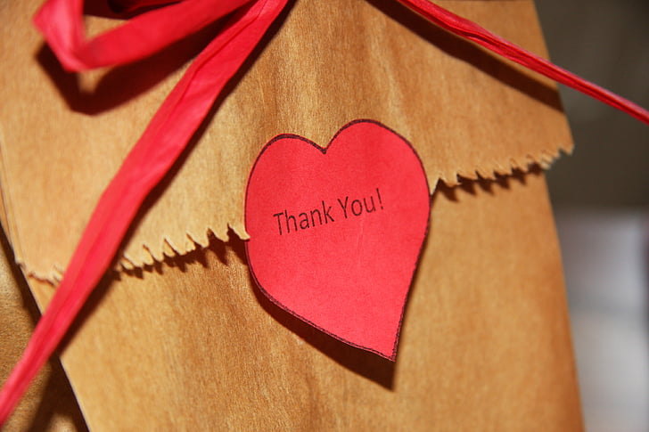 brown and red thank you printed envelop