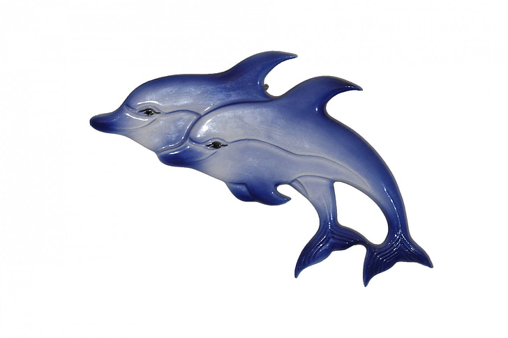 two blue dolphin figurine