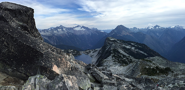 high-angle photography of mountain range
