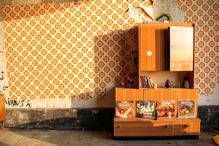 Royalty-Free photo: Brown wooden cabinet with book - PickPik