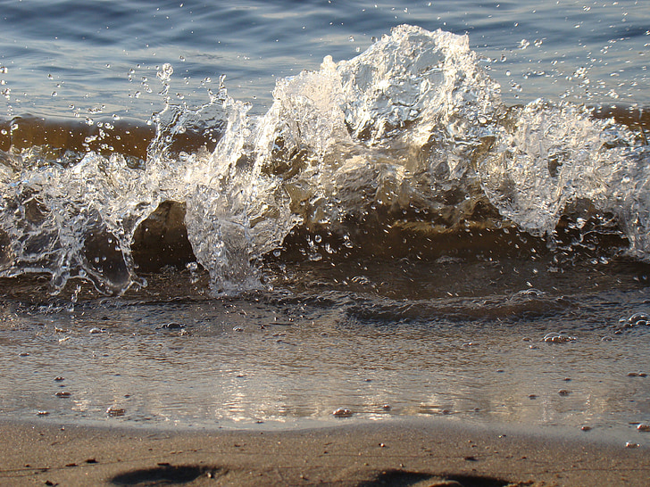 waves hitting shore at daytime