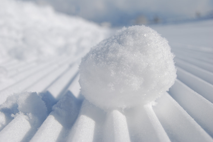closeup photo of snow ball on corrugated galvanize sheet