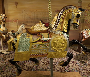 multicolored carousel figurine