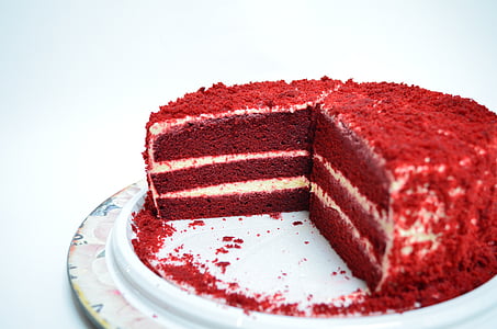 red velvet cake on plate