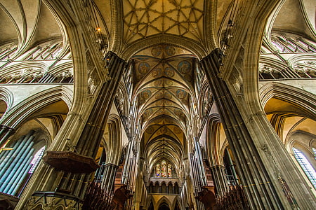 worm's-eye view photography of cathedral