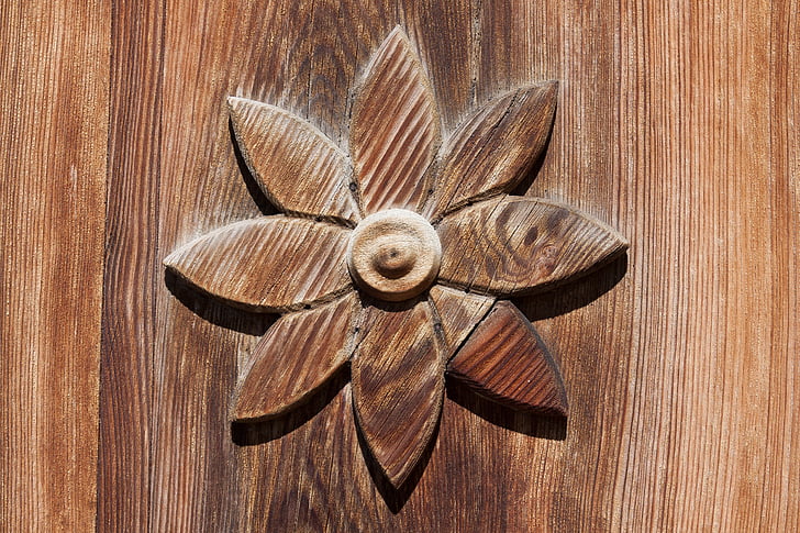 brown wooden floral wall decor